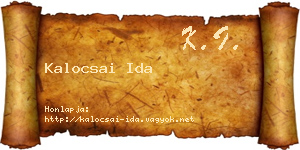 Kalocsai Ida névjegykártya