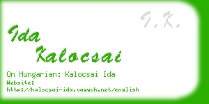 ida kalocsai business card